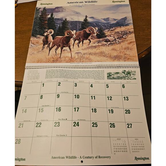 1999 Vintage  Remington Calendar Wildlife and Hunting Memorabilia - Picture 6 of 8